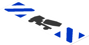 Sticker  1 x  3.8 with Cement Mixer and Blue Stripes