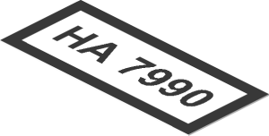 Sticker  0.8 x  1.8 with "HA 7990"