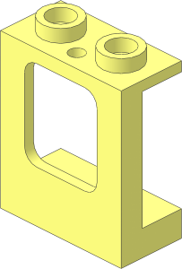 Window  1 x  2 x  2 Plane with Single Hole Top and Bottom for Glass