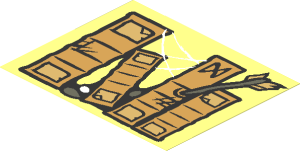 Sticker  2.8 x  3.5 with Books, Cobweb, Stones and Arrow Right