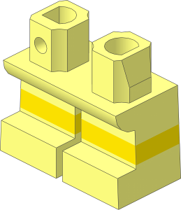 Minifig Hips and Legs Short with Yellow Horizontal Stripe Pattern