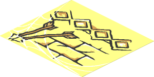 Sticker  3.4 x  3.9 with Diamond Bricks, Cobweb and Arrows