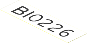 Sticker  1.1 x  3.9 with Black "B10226"