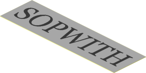 Sticker  1.1 x  3.9 with Black "SOPWITH"