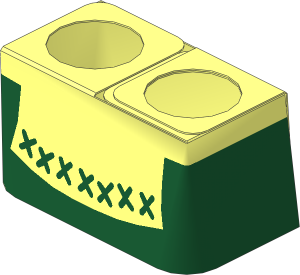 Minifig Skirt  1.1L with Straight Bottom with Dark Green Apron Pattern (Formed)