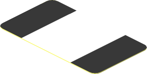Sticker  1.1 x  1.8 with White Stripe on Black Background