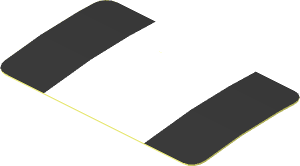 Sticker  1.1 x  1.8 with White Stripe on Black Background (Formed)