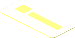 Sticker  0.8 x  1.8 with Logo Santander Red Text and Image on White Background