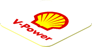 Sticker  0.8 x  0.8 with Logo Shell 1971 and Red "V-Power" on White Background
