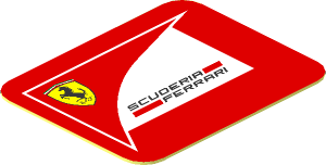 Sticker  1.0 x  0.8 with Logo Scuderia Ferrari on Red Background