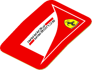 Sticker  1.0 x  0.8 with Left Logo Scuderia Ferrari on Red Background (Formed)