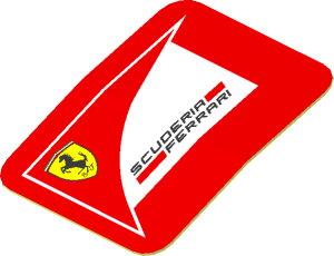 Sticker  1.0 x  0.8 with Right Logo Scuderia Ferrari on Red Background (Formed)
