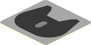 Sticker  1.8 x  1.8 with Metallic Silver Fifth Wheel on Grey Face