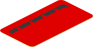Sticker  1.8 x  1 with Right Black Deflectors on Red Face
