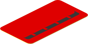 Sticker  1.8 x  1 with Left Black Deflectors on Red Face