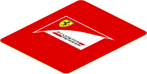 Sticker  2.2 x  1.8 with Logo Scuderia Ferrari on Red Background