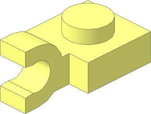 Plate  1 x  1 with Clip Horizontal (Thick U-Clip)