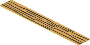 Sticker  0.9 x  5.9 with Wood Grain on Dark Tan