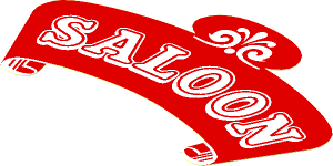 Sticker  3.7 x  5.9 with "SALOON" Sign