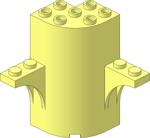 Cylinder Quarter  3 x  3 x  5 with 2 Half-Arches at 90 Degrees