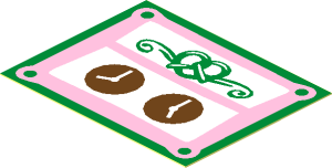 Sticker  1.5 x  1.9 with Two Clocks and Pretzel
