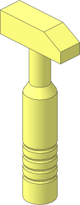 Minifig Tool Hammer with 3-Rib Handle