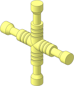 Minifig Tool 4-Way Lug Wrench