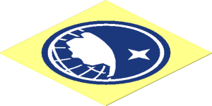 Sticker  1.8 x  1.8 with Arctic Logo 2014 (White on Dark Blue)