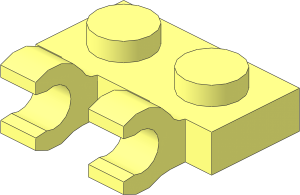Plate  1 x  2 with  2 Clips Horizontal (Thick C-Clips)