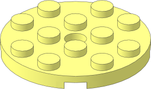 Plate  4 x  4 Round with Hole and Snapstud
