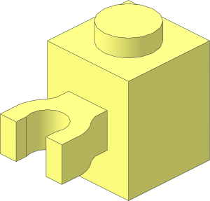 Brick  1 x  1 with Clip Vertical (Thick U-Clip) and Solid Stud