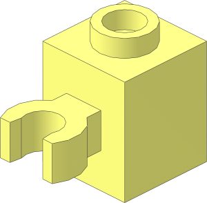 Brick  1 x  1 with Clip Vertical (Thick C-Clip) and Hollow Stud