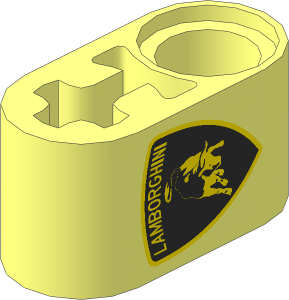 Technic Beam  2 Liftarm with Lamborghini Logo Pattern