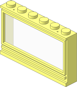 Window  1 x  6 x  3 Panorama with Solid Studs, Holes (Complete)