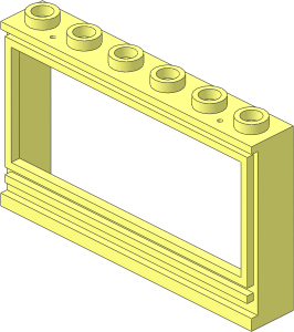 ~Window  1 x  6 x  3 Panorama with Hollow Studs, Holes