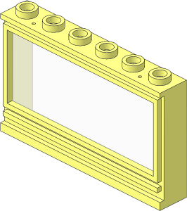 Window  1 x  6 x  3 Panorama with Hollow Studs, Holes (Complete)