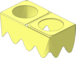 Minifig Skirt  0.7L with 11 Diamond Points (Formed)