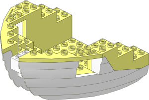Boat Bow 12 x 12 x  5.333 with White Bottom