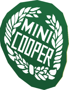 Sticker  1.6 x  1.6 Round with Mini Cooper Logo (Formed)