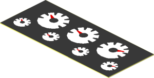 Sticker  0.8 x  1.9 with  7 Gauges