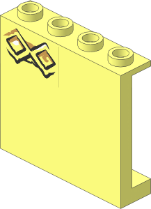 Panel  1 x  4 x  3 Reinforced with Diamond Bricks and Eyes Sticker on Inside and Diamond Bricks Type 1 Sticker on Outside