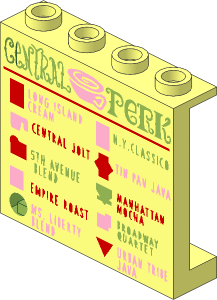 Panel  1 x  4 x  3 with "CENTRAL PERK" Menu Pattern