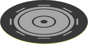Sticker  1.7 x  1.7 Round with Light Grey Circles and Stripes