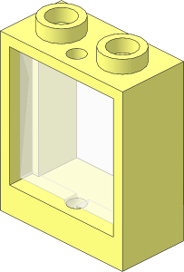 Window  1 x  2 x  2 without Sill w/ Trans-Clear Glass (Complete)