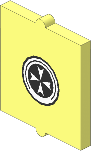 Glass for Window  1 x  2 x  2 with Black and White St. John Ambulance Logo Pattern