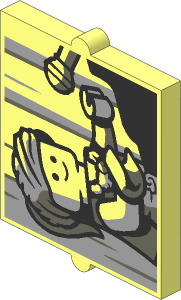 Glass for Window  1 x  2 x  2 without Sill with Woman Playing Piano Pattern