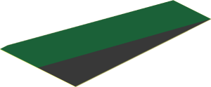 Sticker  3.6 x  2 with Dark Green Stripe Left on Black Background
