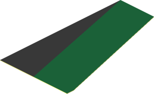 Sticker  3.6 x  2 with Dark Green Stripe Right on Black Background