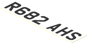 Sticker  0.8 x  3.7 with "R682 AHS" on White Background