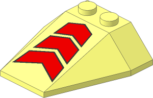 Wedge  4 x  4 Triple with Red Chevrons Pattern